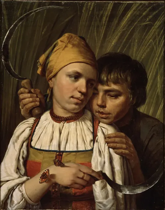 Framed Print : The Reapers, 1820s. Artist: Venetsianov, Alexei Gavrilovich (1780-1847) Framed Print : The Reapers, 1820s. Artist: Venetsianov, Alexei Gavrilovich (1780-1847)