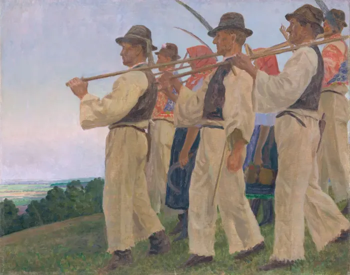 Framed Print : The Reapers, c. 1910. Creator: Zabota, Ivan (1877-1939) Framed Print : The Reapers, c. 1910. Creator: Zabota, Ivan (1877-1939)
