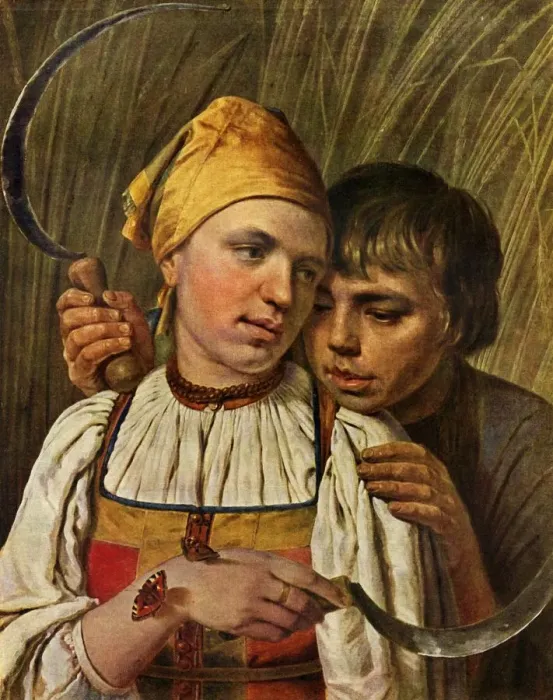 Framed Print : The Reapers, c1830, (1939). Creator: Aleksey Venetsianov Framed Print : The Reapers, c1830, (1939). Creator: Aleksey Venetsianov