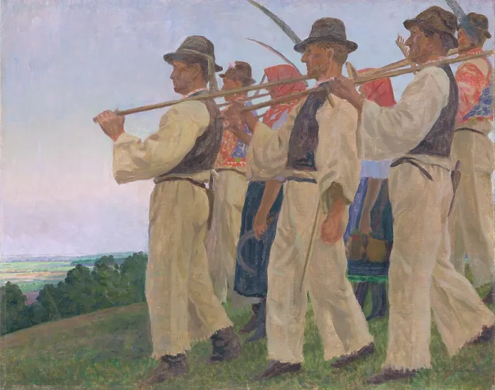 Framed Print : Reapers, c1910. Creator: Ivan Zabota Framed Print : Reapers, c1910. Creator: Ivan Zabota