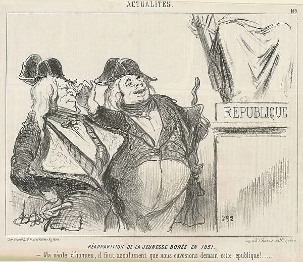 Réapparition de la jeunesse dorée en 1851, 19th century. Creator: Honore Daumier