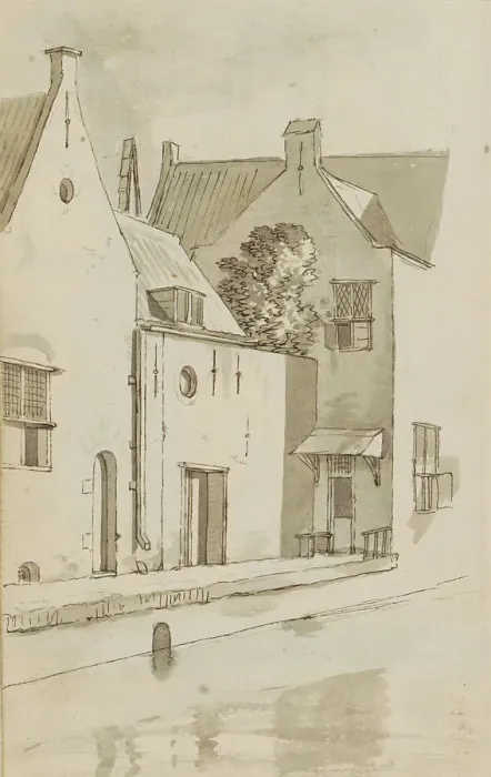 Framed Print : Rear facades of houses along a quay, c.1783-c.1797. Creator: Johannes Huibert Prins Framed Print : Rear facades of houses along a quay, c.1783-c.1797. Creator: Johannes Huibert Prins