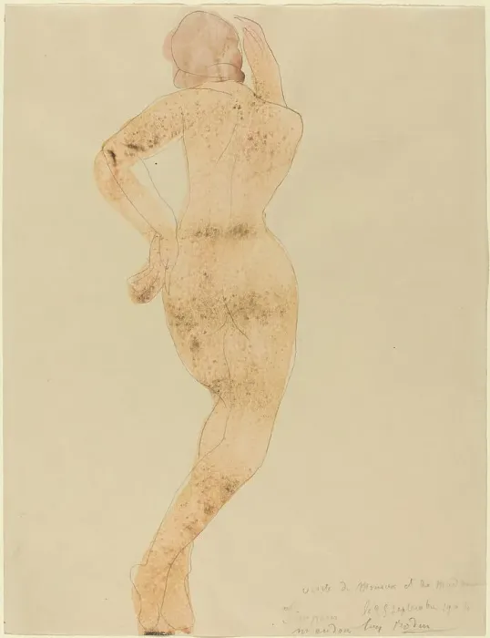 Framed Print : Rear View of Female Figure in Action, 1904. Creator: Auguste Rodin Framed Print : Rear View of Female Figure in Action, 1904. Creator: Auguste Rodin