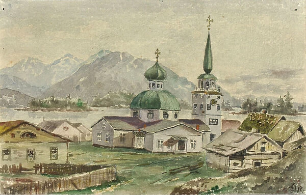 Rear View of Greek Church, Sitka, 1888. Creator: Theodore J. Richardson
