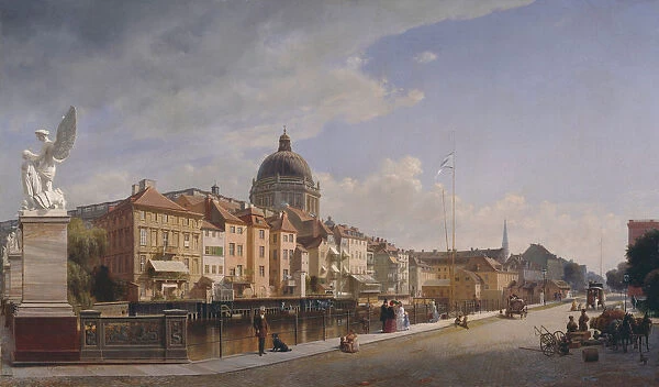 Rear view of the Houses at Schloszfreiheit, 1855. Artist: Gaertner, Johann Philipp Eduard (1801-1877)