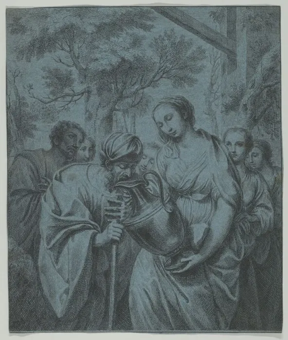 Framed Print : Rebecca and Eliezer, ca. 1730. Creator: Louis Fabritius Dubourg Framed Print : Rebecca and Eliezer, ca. 1730. Creator: Louis Fabritius Dubourg