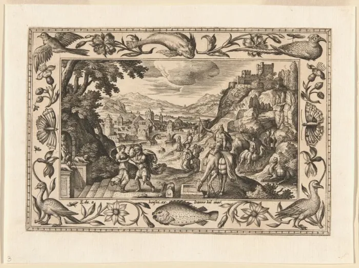 Framed Print : Rebecca and Eliezer at the Well, from Landscapes with Old and New Testament Scenes Framed Print : Rebecca and Eliezer at the Well, from Landscapes with Old and New Testament Scenes