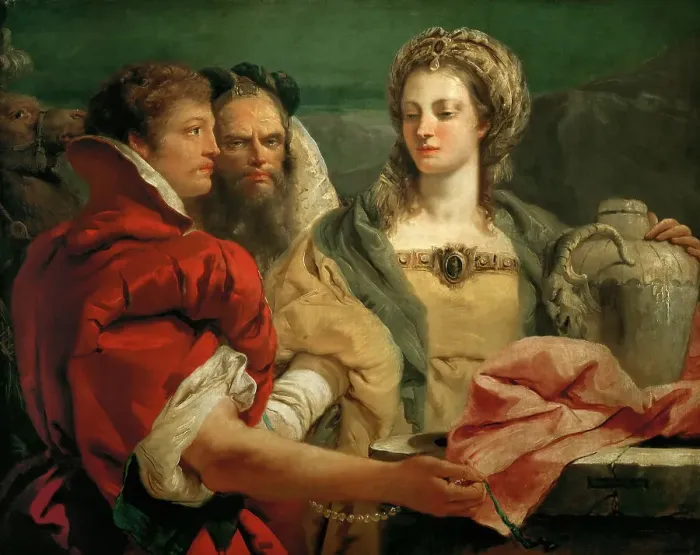 Framed Print : Rebecca at the Well, 1751. Creator: Tiepolo, Giambattista (1696-1770) Framed Print : Rebecca at the Well, 1751. Creator: Tiepolo, Giambattista (1696-1770)