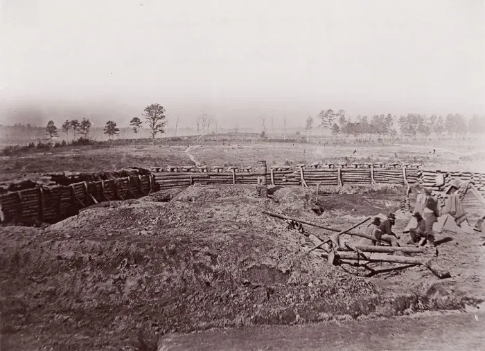 Framed Print : Rebel Fortifications in front of Atlanta, ca. 1864. Creator: George N. Barnard Framed Print : Rebel Fortifications in front of Atlanta, ca. 1864. Creator: George N. Barnard