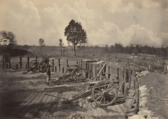 Framed Print : Rebel Works in Front of Atlanta, Georgia No. 2, 1860s. Creator: George N. Barnard Framed Print : Rebel Works in Front of Atlanta, Georgia No. 2, 1860s. Creator: George N. Barnard