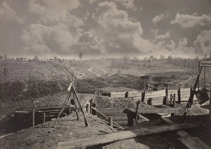 Framed Print : Rebel Works in Front of Atlanta, Georgia No. 5, 1860s. Creator: George N. Barnard
