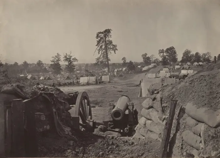 Framed Print : Rebel Works in Front of Atlanta, Georgia No. 3, 1860s. Creator: George N. Barnard Framed Print : Rebel Works in Front of Atlanta, Georgia No. 3, 1860s. Creator: George N. Barnard