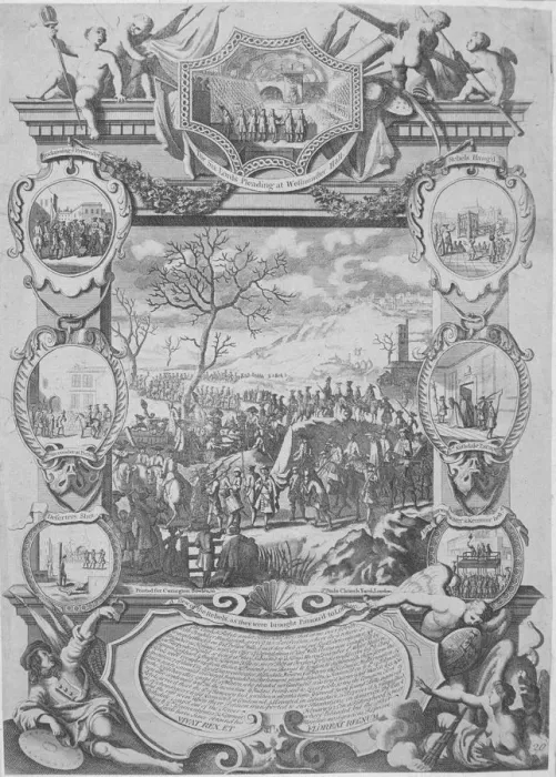 Framed Print : Rebels captured during the Jacobite Rebellion being brought imprisoned to London, 1715 Framed Print : Rebels captured during the Jacobite Rebellion being brought imprisoned to London, 1715