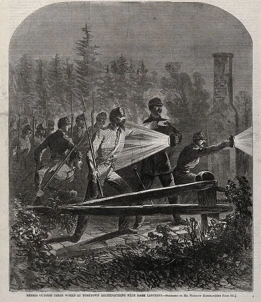 Rebels Outside Their Works at Yorktown Reconnoitering with Dark Lanterns, 1862. Creator