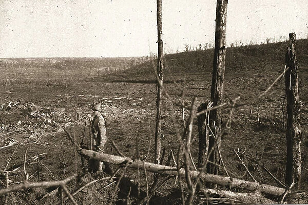 Recaptured Territory; On the right, in the background, the remains of Allemant... 1917. Creator: Unknown