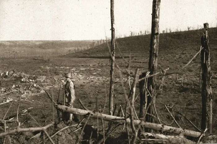 Framed Print : Recaptured Territory; On the right, in the background, the remains of Allemant... 1917. Creator: Unknown Framed Print : Recaptured Territory; On the right, in the background, the remains of Allemant... 1917. Creator: Unknown