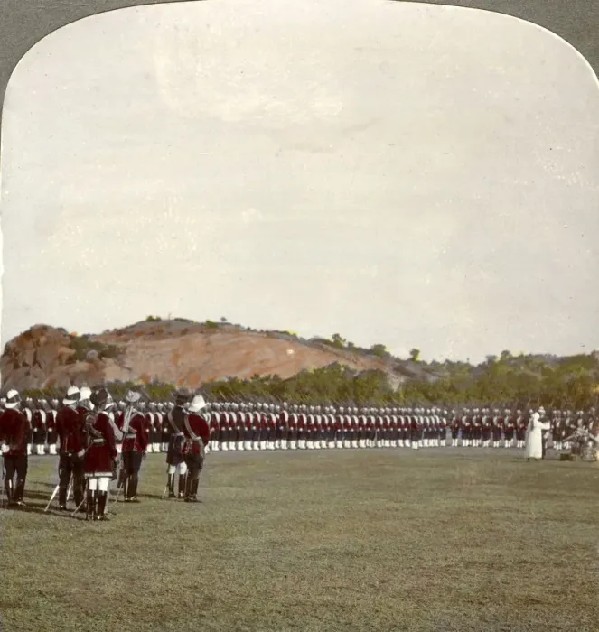 Framed Print : Receiving the colours inside the square, India, 1900s. Artist: Underwood & Underwood Framed Print : Receiving the colours inside the square, India, 1900s. Artist: Underwood & Underwood