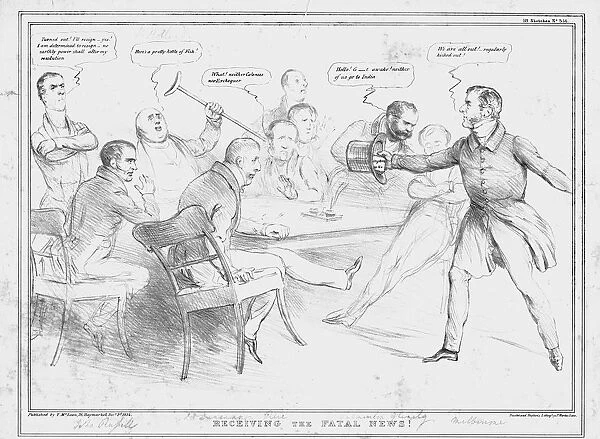 Receiving the Fatal News!, 1834. Creator: John Doyle