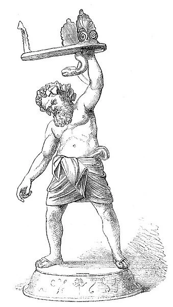 Recent discoveries in the buried city of Pompeii: statuette of Silenus, 1864. Creator: Unknown