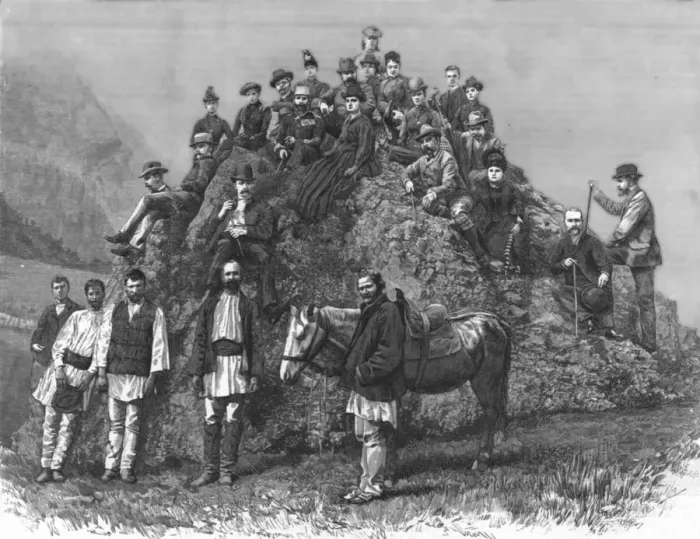 Framed Print : The Recent visit of the Prince of Wales to Roumania; the Queens picnic in the Carpathian Mountains Creator: Unknown Framed Print : The Recent visit of the Prince of Wales to Roumania; the Queens picnic in the Carpathian Mountains Creator: Unknown