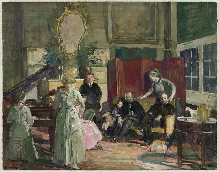 Framed Print : Reception, between 1861 and 1921. Creator: Lucien Simon Framed Print : Reception, between 1861 and 1921. Creator: Lucien Simon