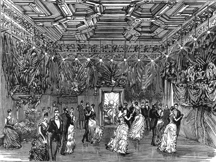 Framed Print : Reception and Ball at Dover House, the official residence of Lord Dalhousie; The Ball Room, 1886. Creator: Unknown Framed Print : Reception and Ball at Dover House, the official residence of Lord Dalhousie; The Ball Room, 1886. Creator: Unknown