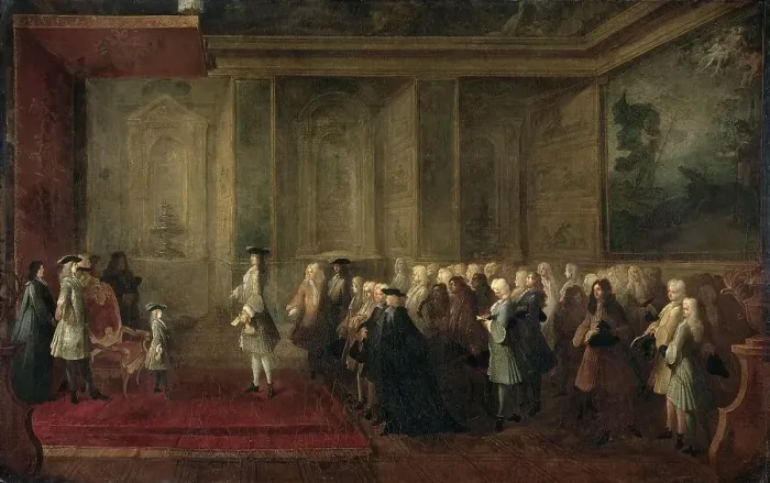 Framed Print : The Reception of Cornelis Hop (1685-1762) as Legate of the States-General at the Court of Louis XV, Creator: Louis-Michel Dumesnil Framed Print : The Reception of Cornelis Hop (1685-1762) as Legate of the States-General at the Court of Louis XV, Creator: Louis-Michel Dumesnil