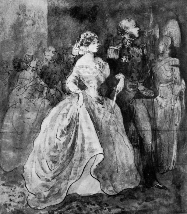 Framed Print : A Reception at Court, 19th century, (1930). Artist: Constantin Guys Framed Print : A Reception at Court, 19th century, (1930). Artist: Constantin Guys