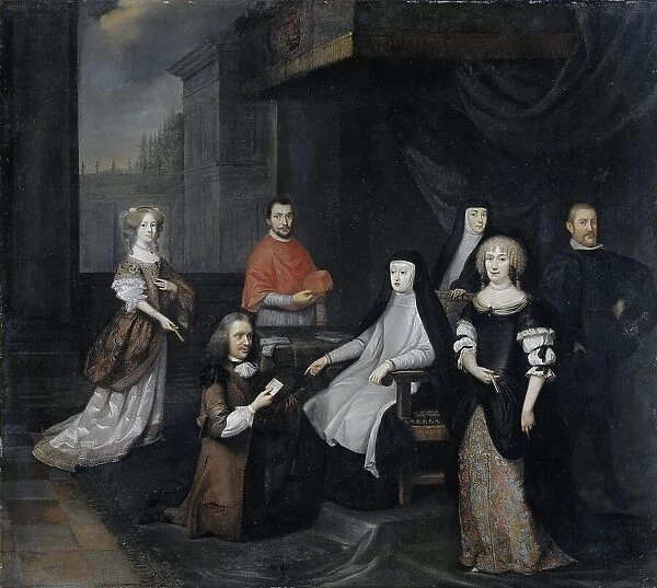 Reception of the Dutch ambassador Hieronymus van Beverningk by the Spanish queen-regent Maria-Anna o Creator: Gaspar Netscher