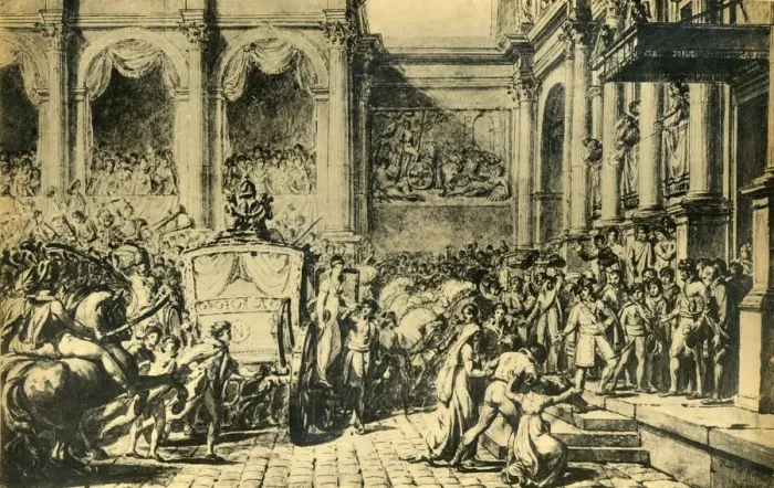 Framed Print : Reception of the Emperor and Empress at the Hotel de Ville, Paris, c1804, (1921) Framed Print : Reception of the Emperor and Empress at the Hotel de Ville, Paris, c1804, (1921)