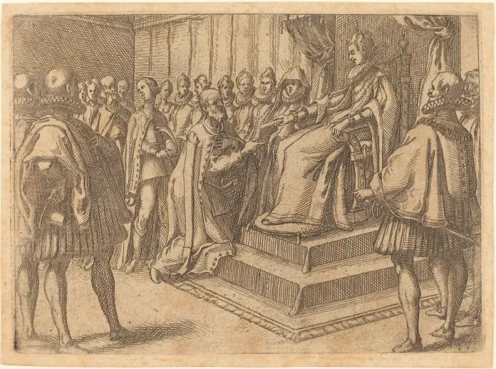 Framed Print : Reception of the Envoy of Poland, 1612. Creator: Jacques Callot Framed Print : Reception of the Envoy of Poland, 1612. Creator: Jacques Callot