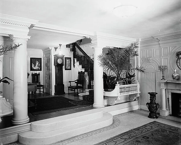 Reception hall, four-story townhouse, possibly New York, N.Y. between 1900 and 1905. Creator: William H. Jackson