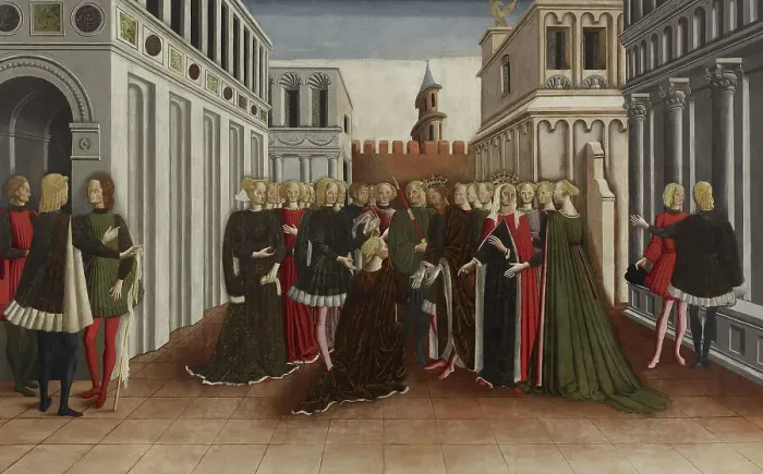 Framed Print : The Reception of Helen at Troy, c1468. Creator: Dario di Giovanni Framed Print : The Reception of Helen at Troy, c1468. Creator: Dario di Giovanni