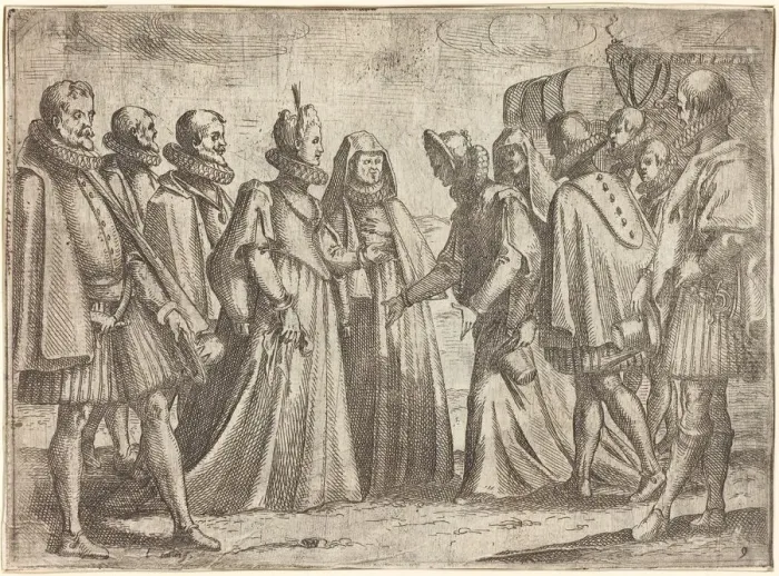 Framed Print : Reception at Mantua [recto], 1612. Creator: Jacques Callot