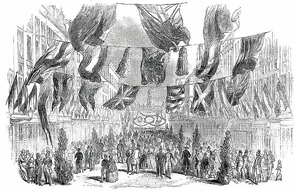 Reception of Parisian Railway Excursionists at Dunkerque - Rue Arago, 1850. Creator: Unknown