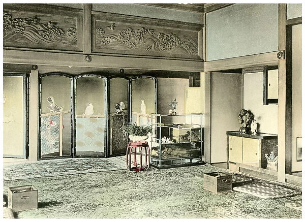 Reception room in a Japanese noblemans house, 1904