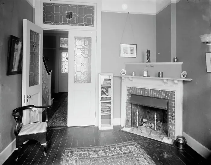 Framed Print : Reception room, probably in a clubhouse, New York City, between 1900 and 1910. Creator: William H. Jackson Framed Print : Reception room, probably in a clubhouse, New York City, between 1900 and 1910. Creator: William H. Jackson