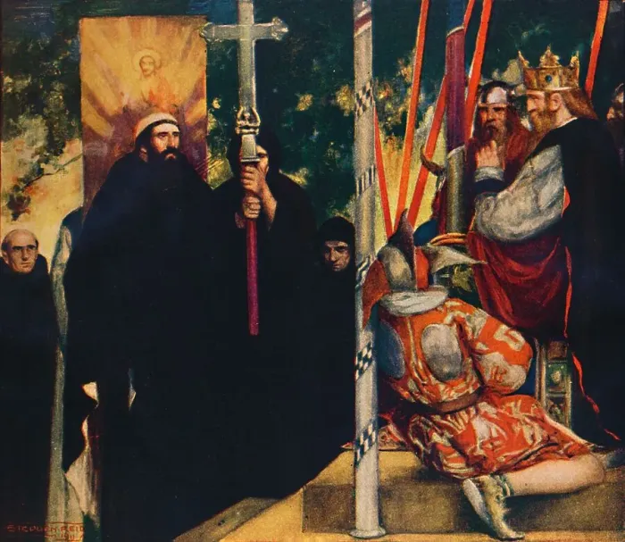 Framed Print : The Reception of Saint Augustine by Ethelbert, 1912 Framed Print : The Reception of Saint Augustine by Ethelbert, 1912
