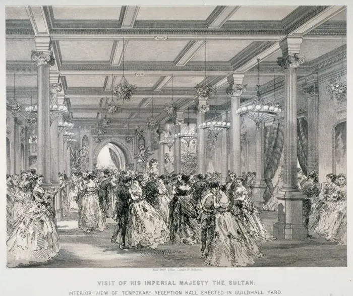 Framed Print : Reception for the Sultan of Turkey, Guildhall, City of London, 1867 Framed Print : Reception for the Sultan of Turkey, Guildhall, City of London, 1867