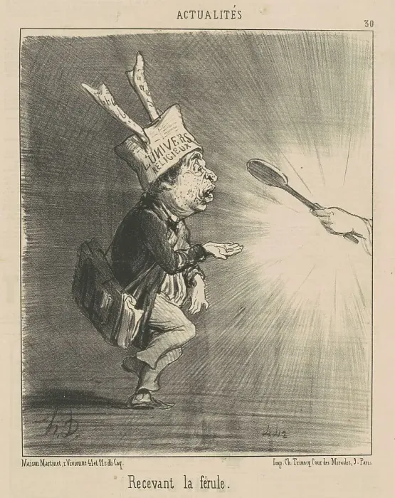 Framed Print : Recevant la férule, 19th century. Creator: Honore Daumier Framed Print : Recevant la férule, 19th century. Creator: Honore Daumier