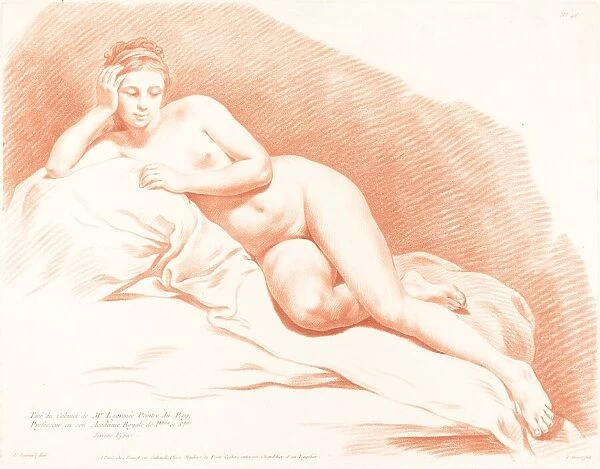 Reclining Female Nude, 1771. Creator: Louis Marin Bonnet