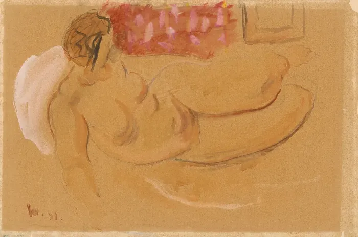 Framed Print : A reclining female nude, 1931. Creator: Cyprian Majernik Framed Print : A reclining female nude, 1931. Creator: Cyprian Majernik
