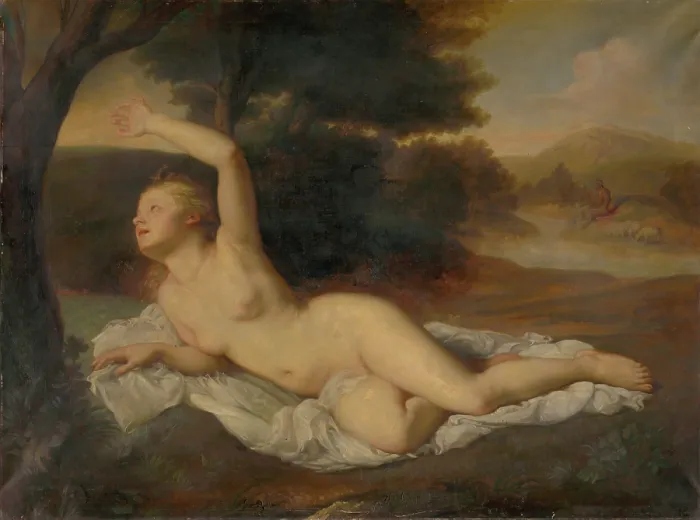 Framed Print : Reclining Nude, 1830-1840. Creator: Unknown Framed Print : Reclining Nude, 1830-1840. Creator: Unknown