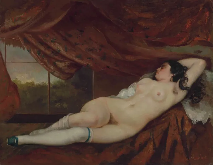 Framed Print : Reclining Nude, 1862. Creator: Courbet, Gustave (1819-1877) Framed Print : Reclining Nude, 1862. Creator: Courbet, Gustave (1819-1877)