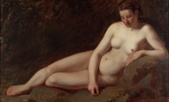 Framed Print : Reclining Nude, 1865. Creator: Karl Emanuel Jansson Framed Print : Reclining Nude, 1865. Creator: Karl Emanuel Jansson