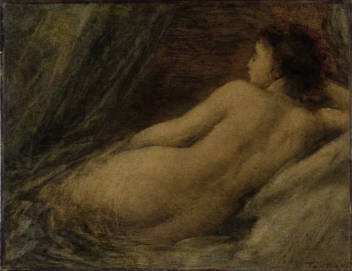 Framed Print : Reclining Nude, 1874. Creator: Henri Fantin-Latour Framed Print : Reclining Nude, 1874. Creator: Henri Fantin-Latour