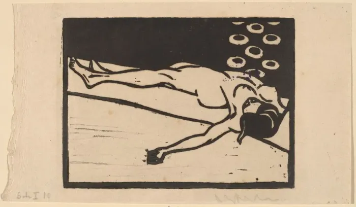 Framed Print : Reclining Nude, 1905. Creator: Ernst Kirchner Framed Print : Reclining Nude, 1905. Creator: Ernst Kirchner