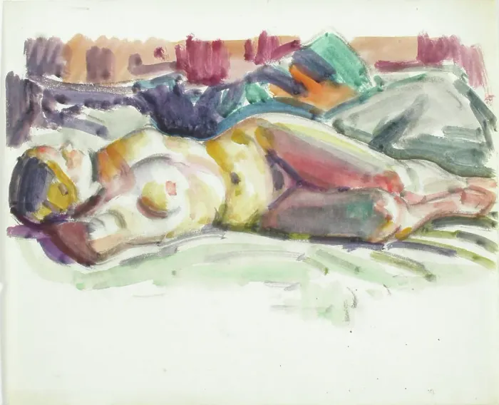 Framed Print : Reclining Nude, c1910s. Creator: Verner Thome Framed Print : Reclining Nude, c1910s. Creator: Verner Thome