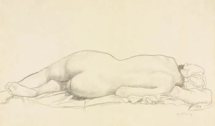 Framed Print : Reclining Nude. Creator: William Strang (British, 1859-1921) Framed Print : Reclining Nude. Creator: William Strang (British, 1859-1921)