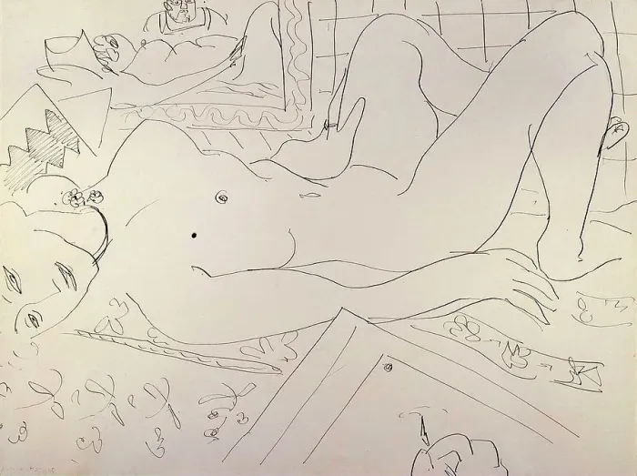 Framed Print : Reclining Nude, (The Painter and his Model), 1935. Creator: Henri Matisse. Reclining Nude, (The Painter and his Model), 1935. Creator: Henri Matisse Framed Print : Reclining Nude, (The Painter and his Model), 1935. Creator: Henri Matisse. Reclining Nude, (The Painter and his Model), 1935. Creator: Henri Matisse